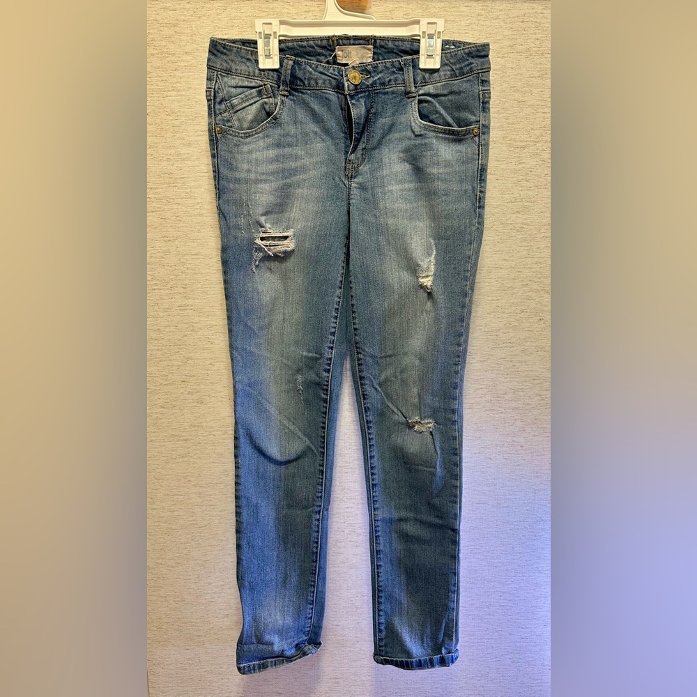 Jolt Women's Distressed Skinny Jeans - Blue